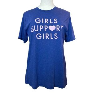 NWT Daisy Natives Women's "Girls support girls" short sleeve graphic tee, Sz XL